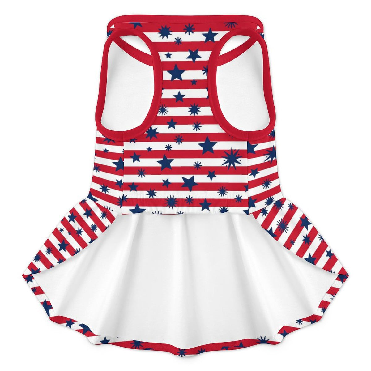 Patriotic Stars and Stripes Large Dog Ruffle Dog Dress