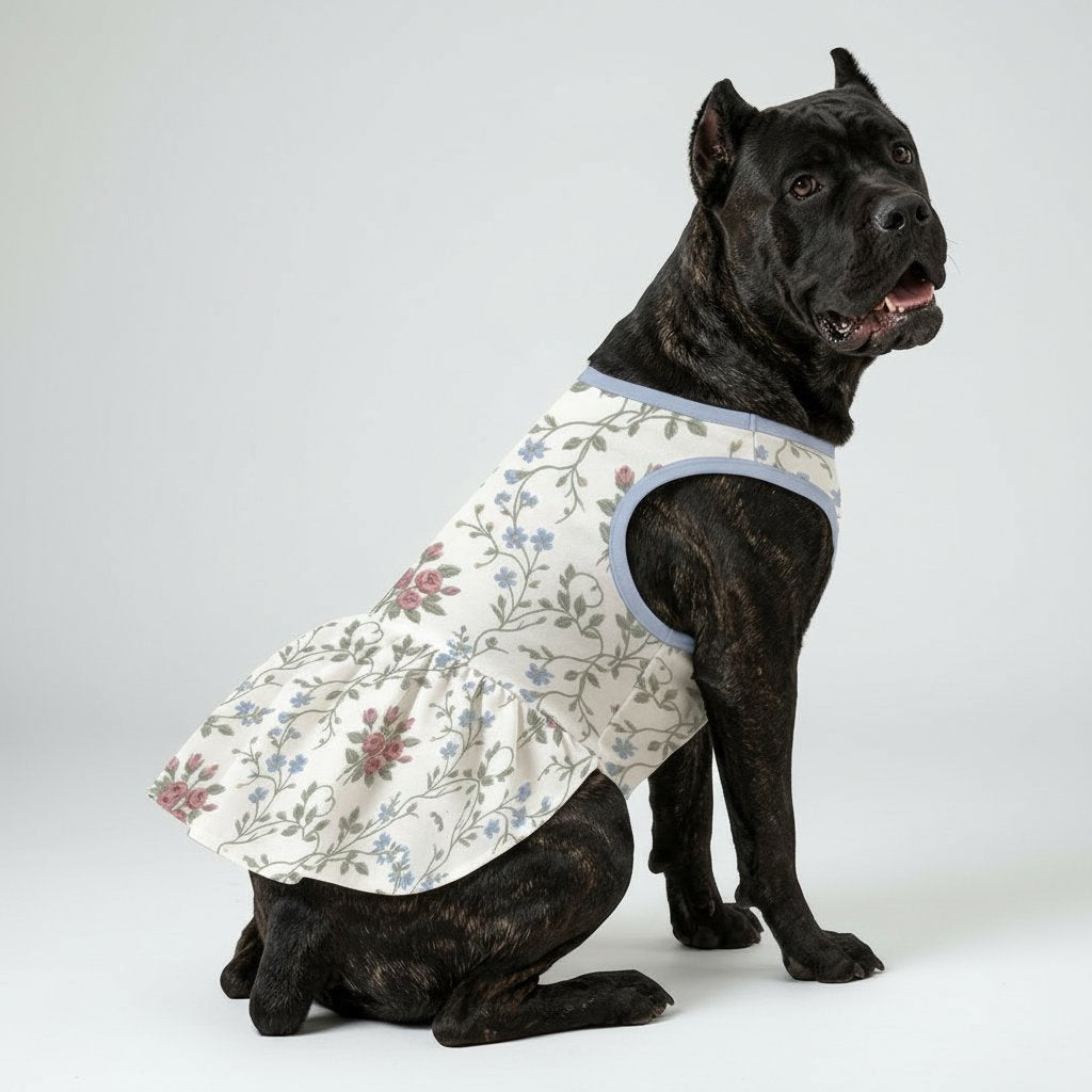 Vintage English Garden Large Dog Ruffle Dog Dress