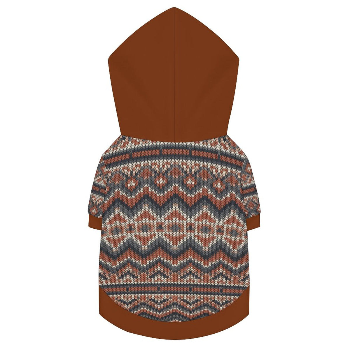 Rustic Nordic Knit Matching Dog Hoodie for Small and Big Dogs