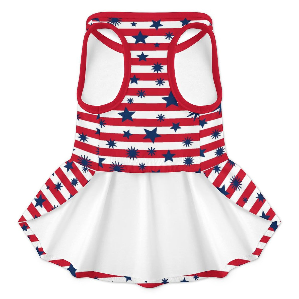 Patriotic Stars and Stripes Small Dog Ruffle Dog Dress