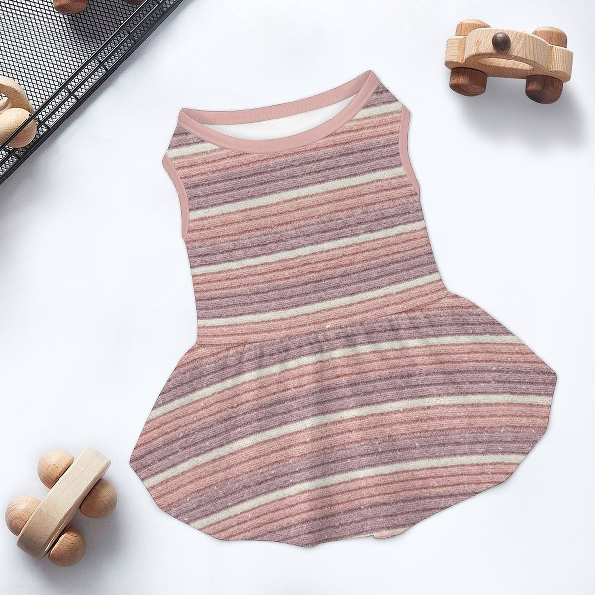 Vintage Stripe Large Dog Ruffle Dog Dress