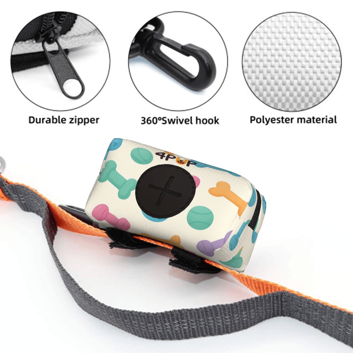 Luke - Dog Poop Bag Holder  | Leash Attachment