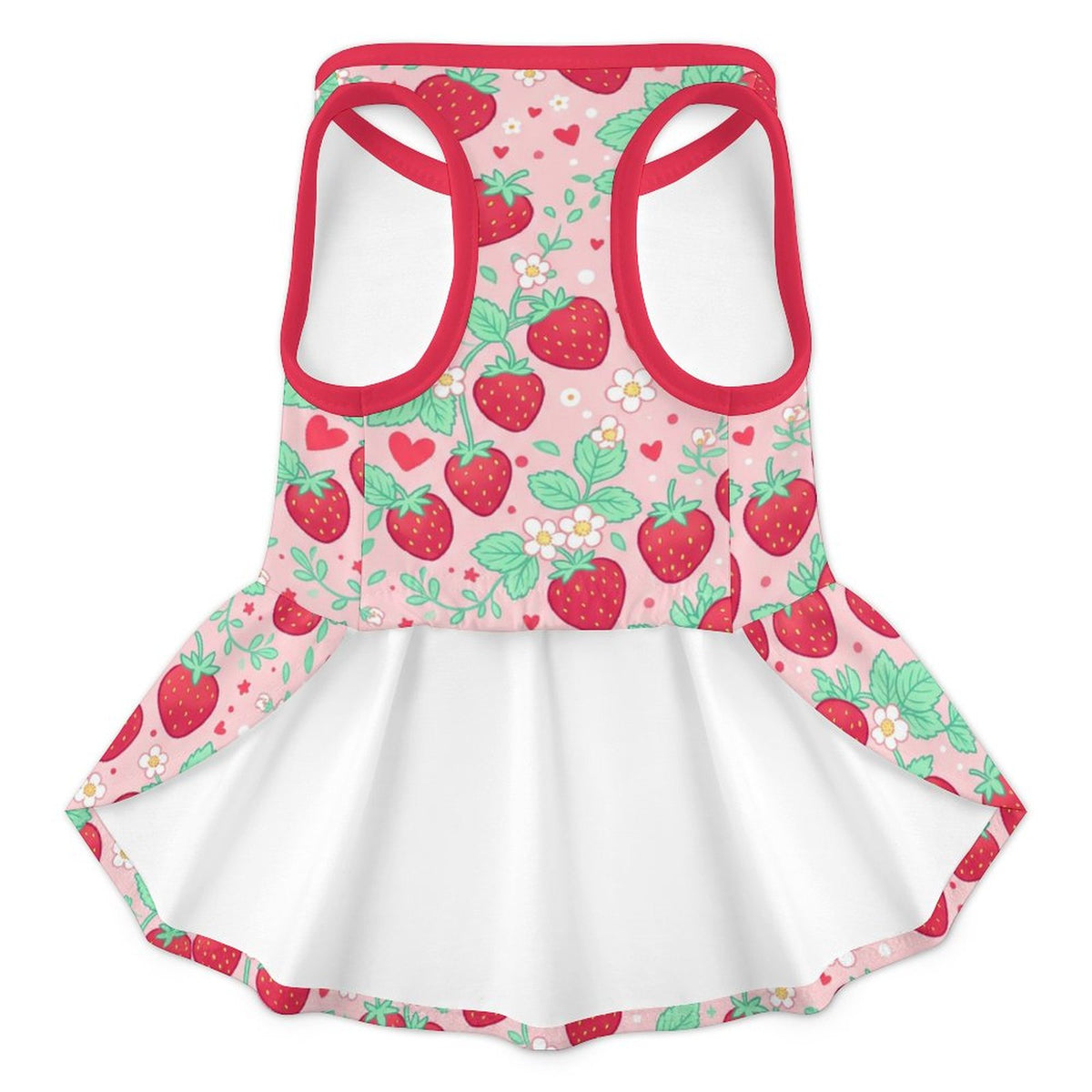 Sweet Strawberry Small Dog Ruffle Dog Dress