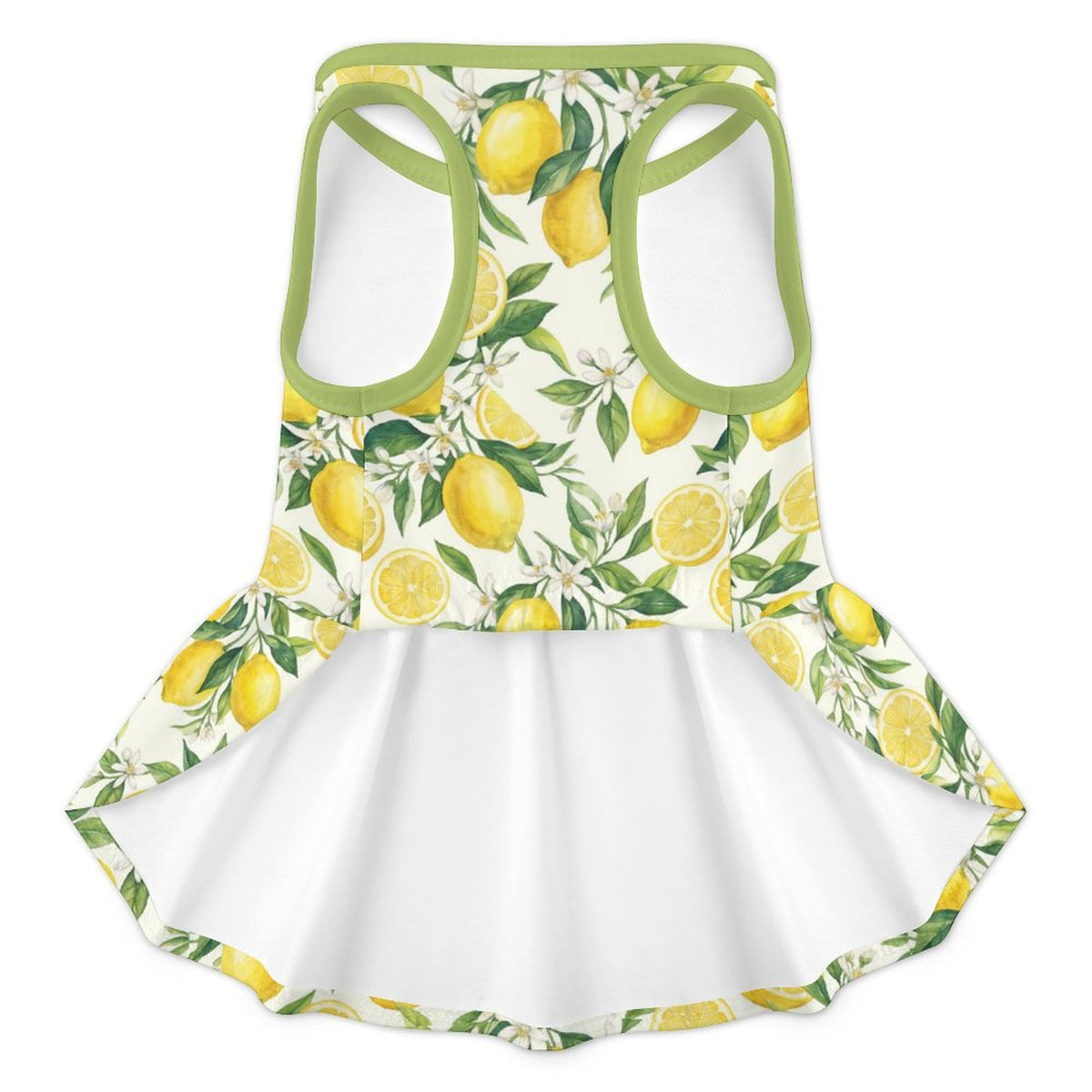 Mediterranean Lemon Blossom Large Dog Ruffle Dog Dress