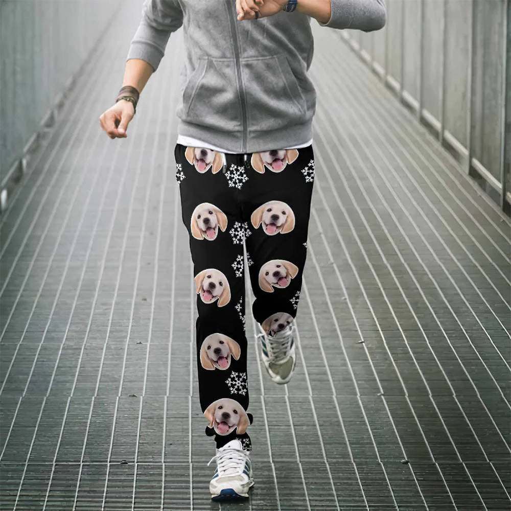 Personalized Dog Photo Joggers – Custom Casual Pants with Your Own Design