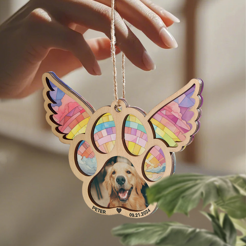 Personalized Dog Memorial Suncatcher Ornament
