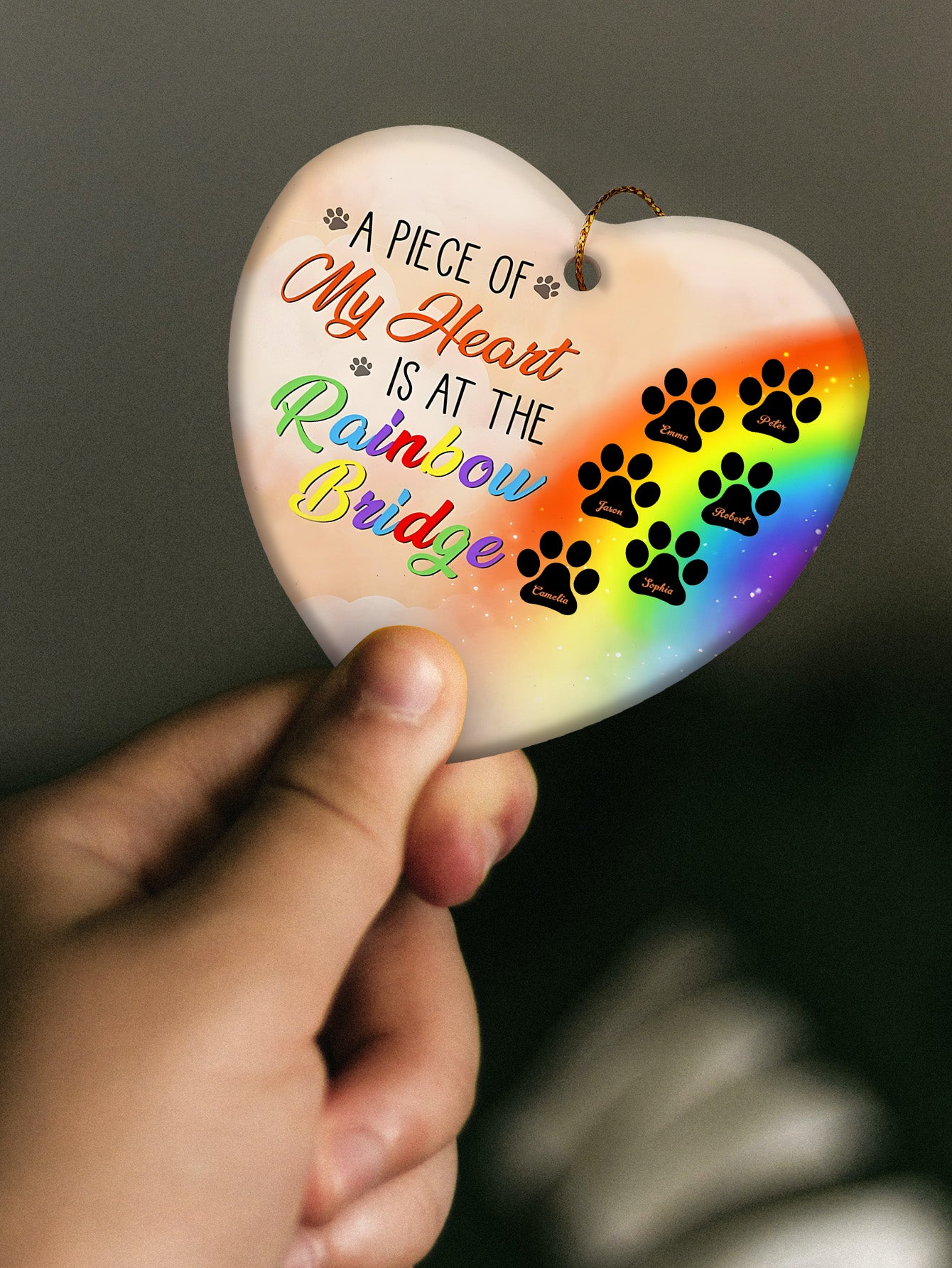Personalized Dog Heart Memorial Ornament