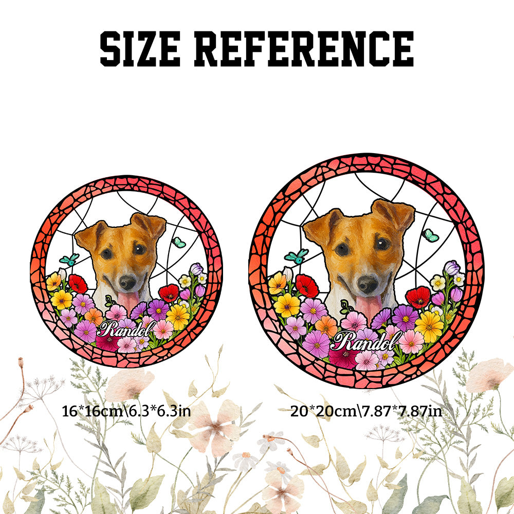 Custom Stained Glass Pet Portrait Suncatcher – Personalized Dog Lover Gift