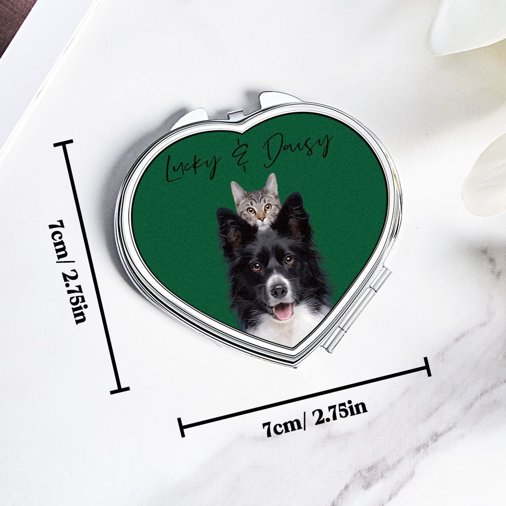 Personalized Dog Portrait Compact Mirror