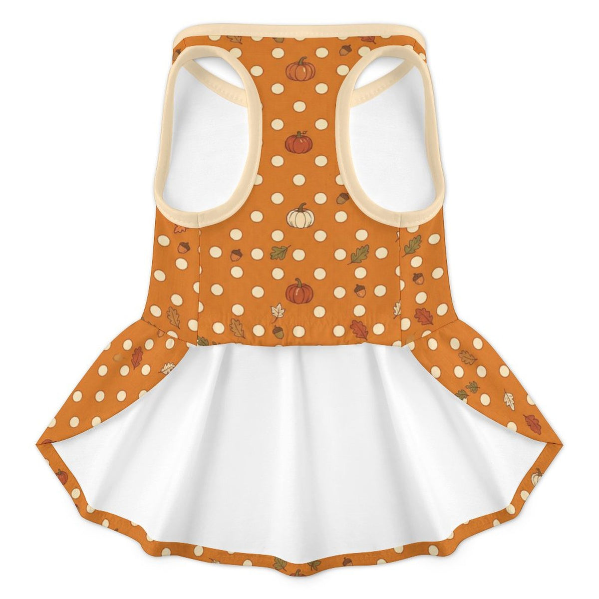 Autumn Pumpkin Polka Dot Small Dog Ruffle Dog Dress