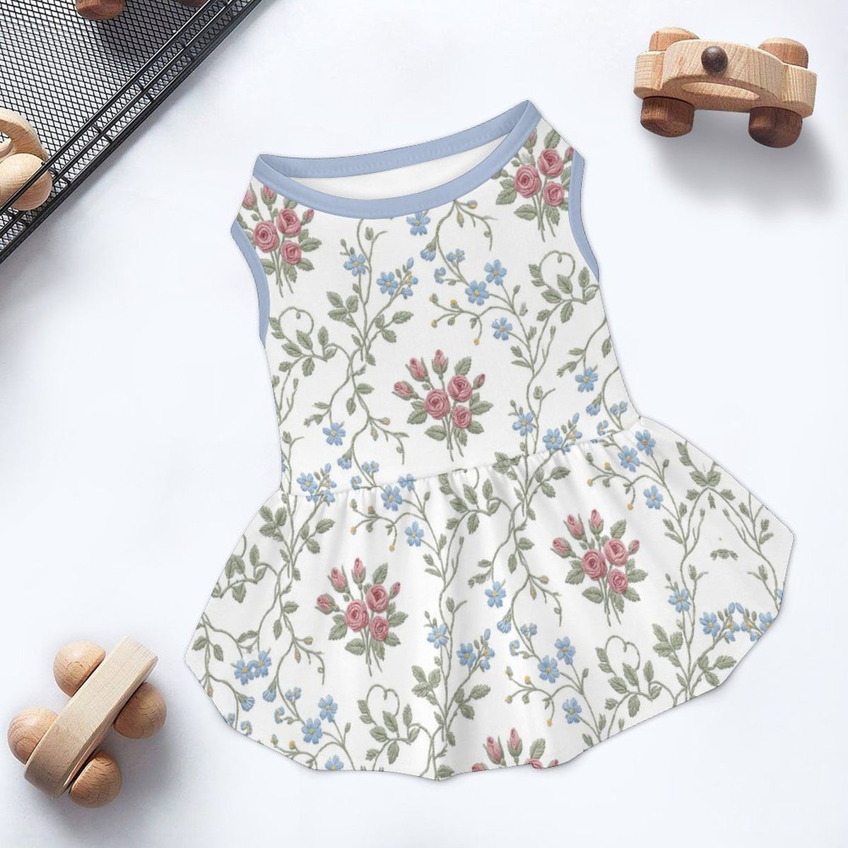Vintage English Garden Small Dog Ruffle Dog Dress