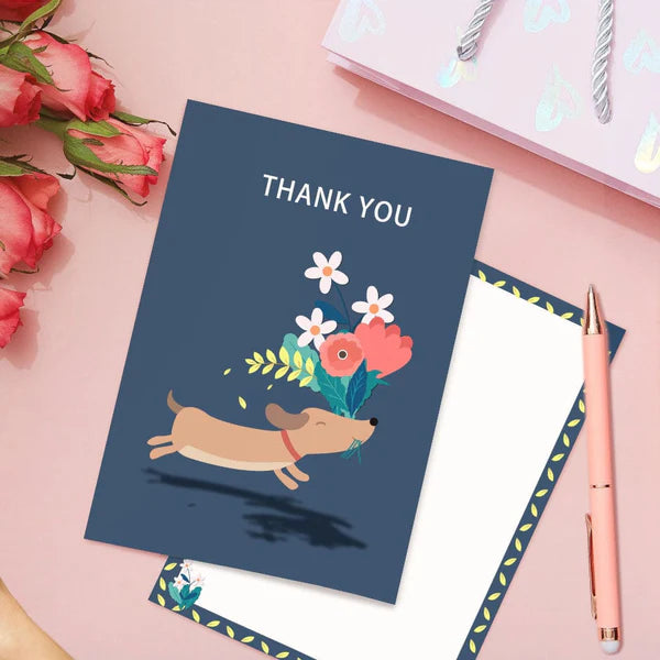 Personalized Thank You Cards – Custom Dog Photo & Message Greeting Set