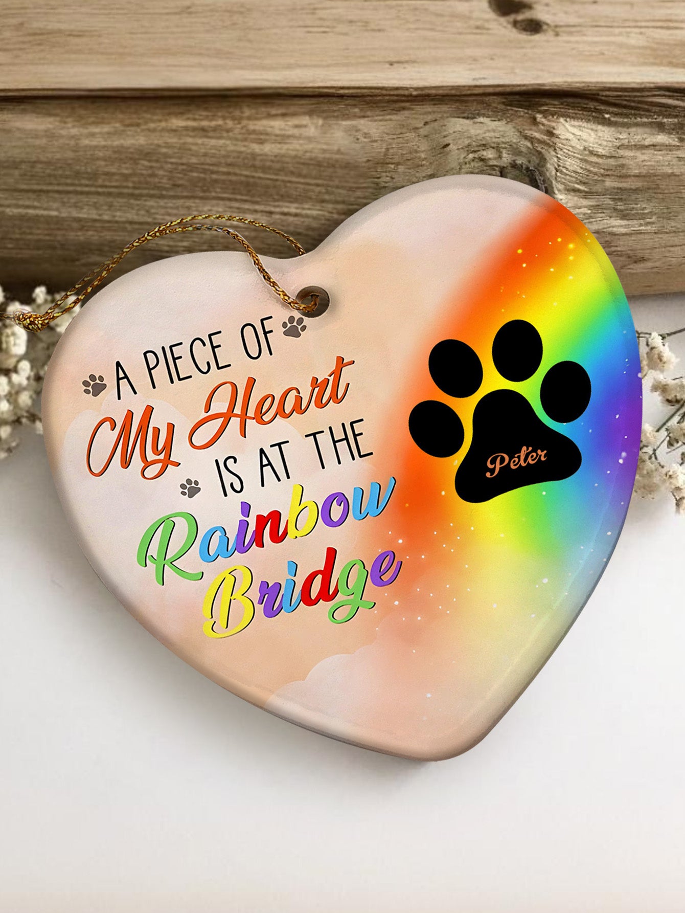 Personalized Dog Heart Memorial Ornament