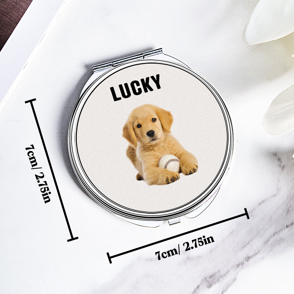 Personalized Dog Portrait Compact Mirror
