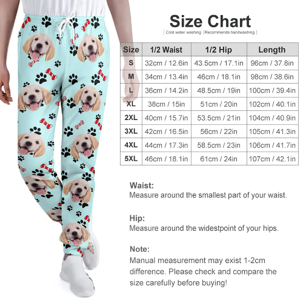 Personalized Dog Photo Joggers – Custom Casual Pants with Your Own Design