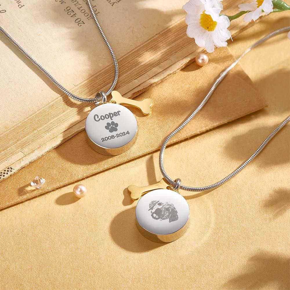 Personalized Engraved Dog Ashes Necklace