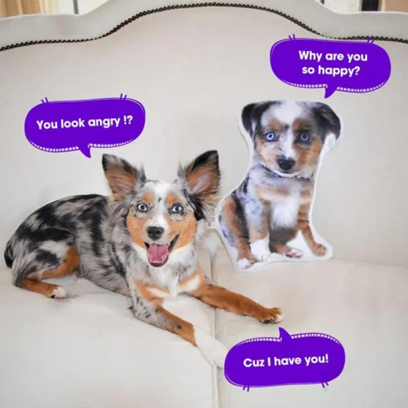 Custom Face & Dog Photo Pillow – Personalized Gift for Any Occasion