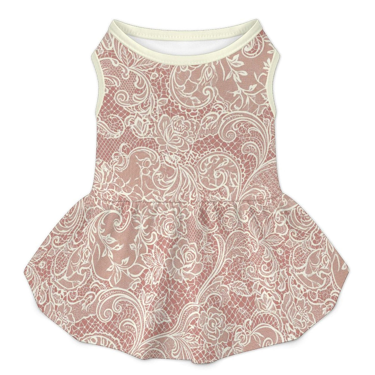 Vintage Floral Lace Large Dog Ruffle Dog Dress