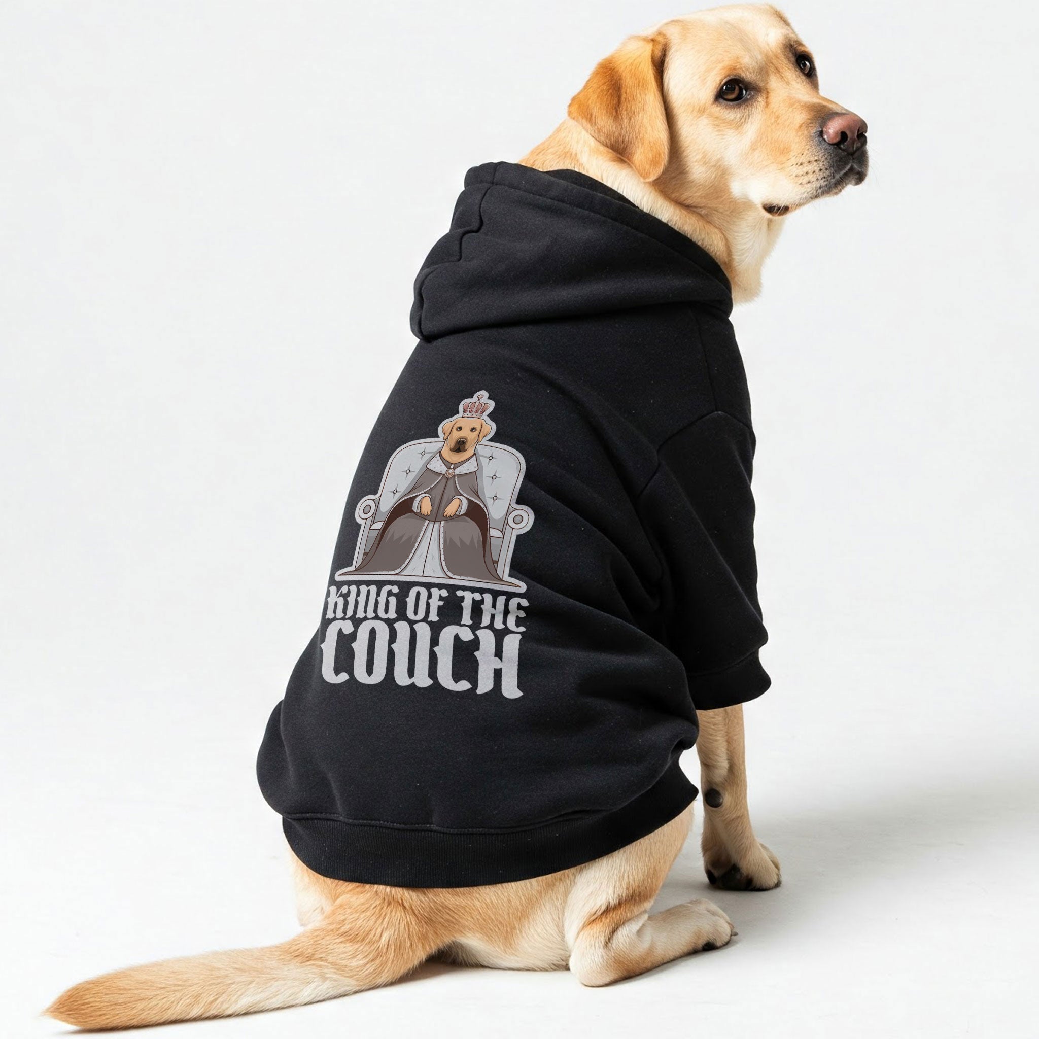 King of the Couch - Labrador Hoodie - Dog Clothes