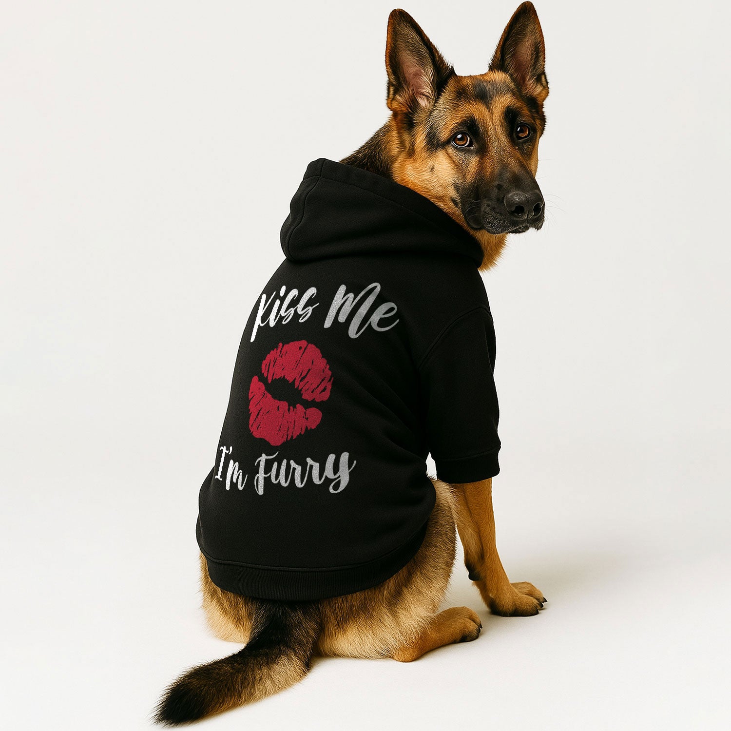 Kiss Me, I’m Furry – Dog Hoodie – Dog Clothes