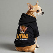 Chihuahua wearing a 'King of the House' hoodie