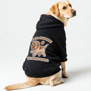 Labrador wearing an 'If I'm Running, You Should Be Too' hoodie