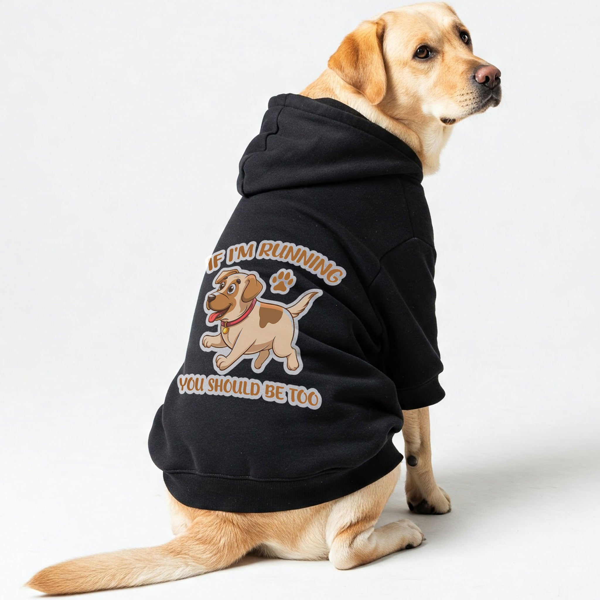 If I’m running, you should be too - Labrador Hoodie - Dog Clothes