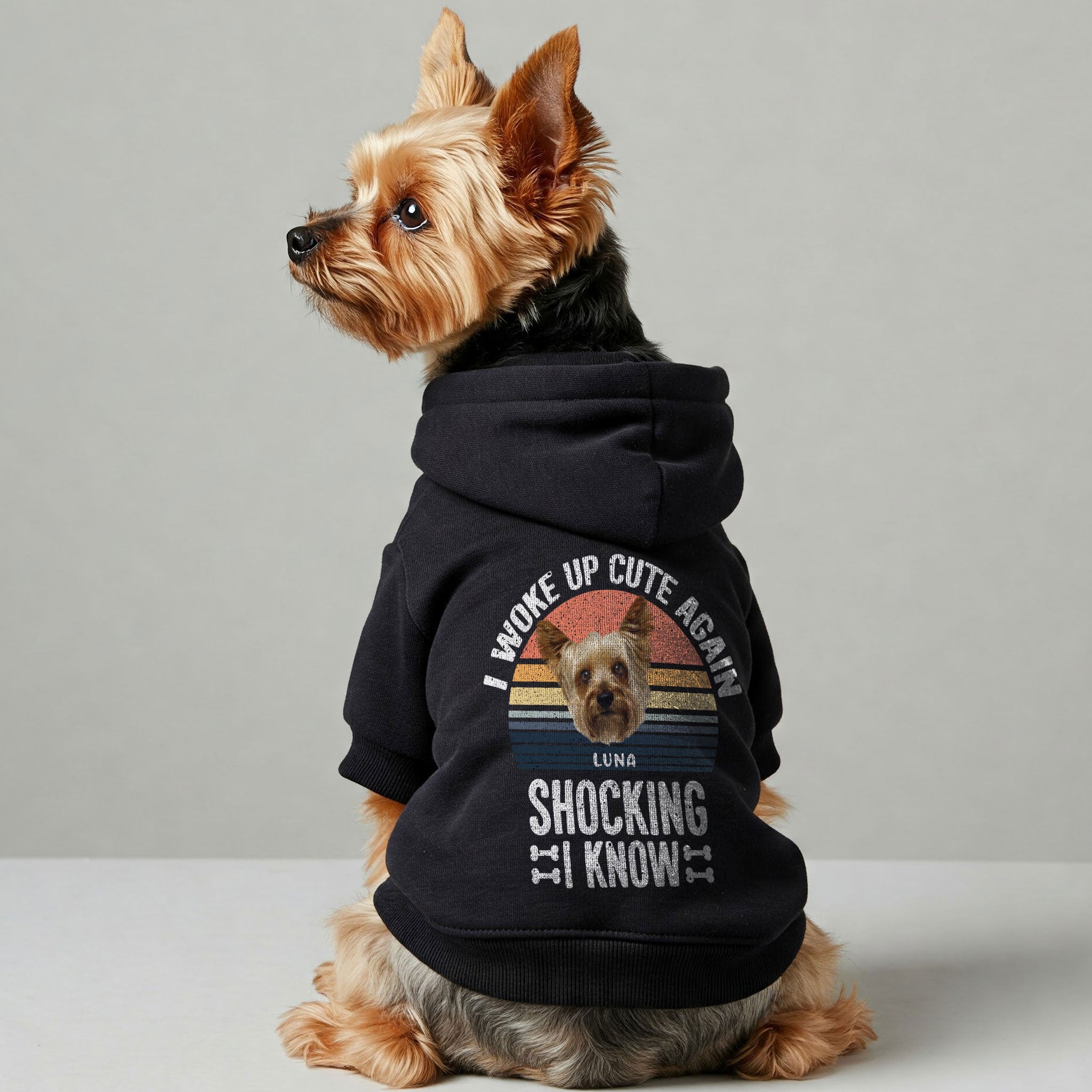 I Woke Up - Personalized hoodie with your dog’s name and Face– dog hoodie – dog clothes
