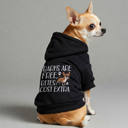 Barks are free, bites cost extra - Chihuahua Dog Hoodie