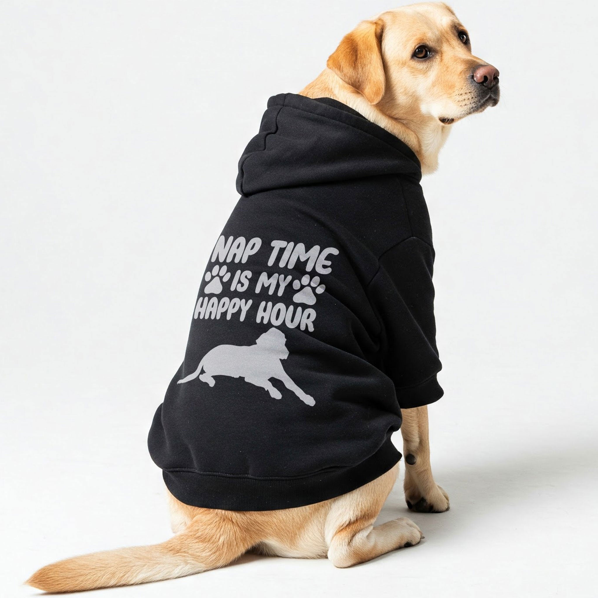 Nap Time is My Happy Hour - Labrador Hoodie - Dog Clothes