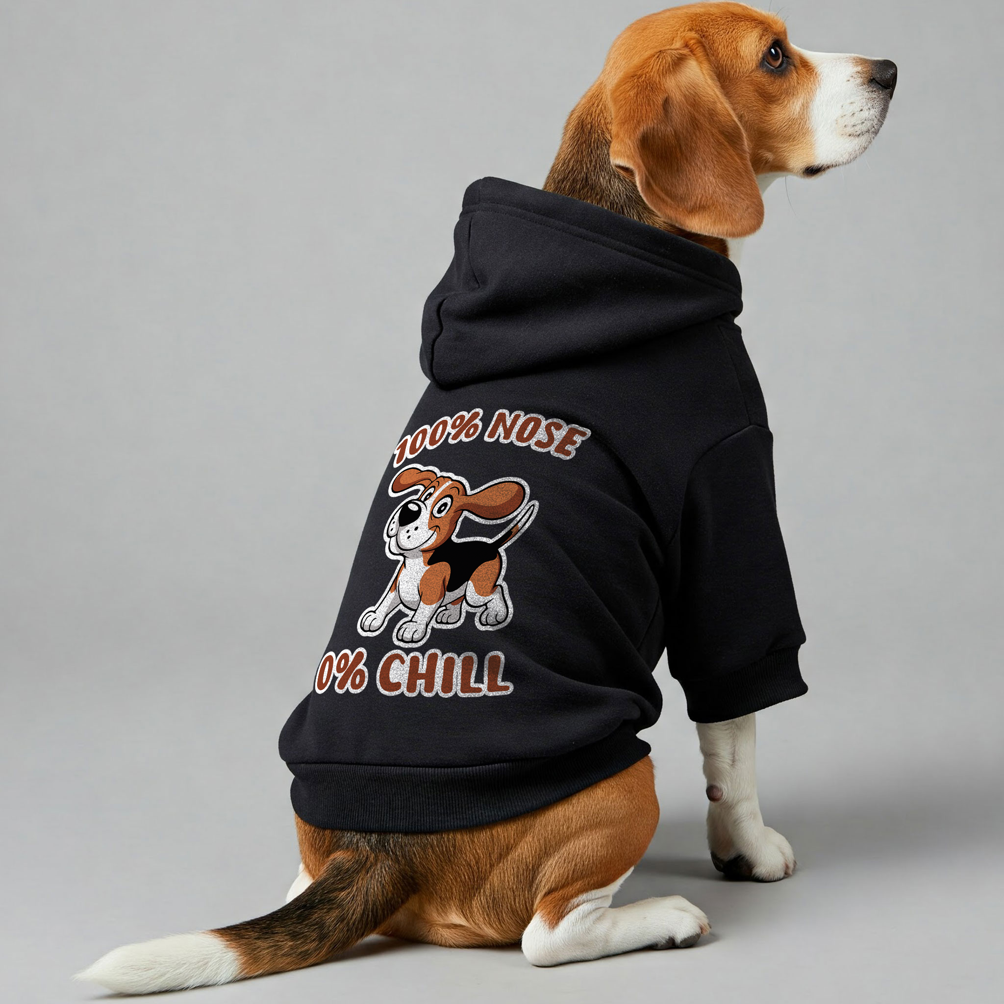 100% Nose, 0% Chill - Beagle Hoodie - Dog Clothes