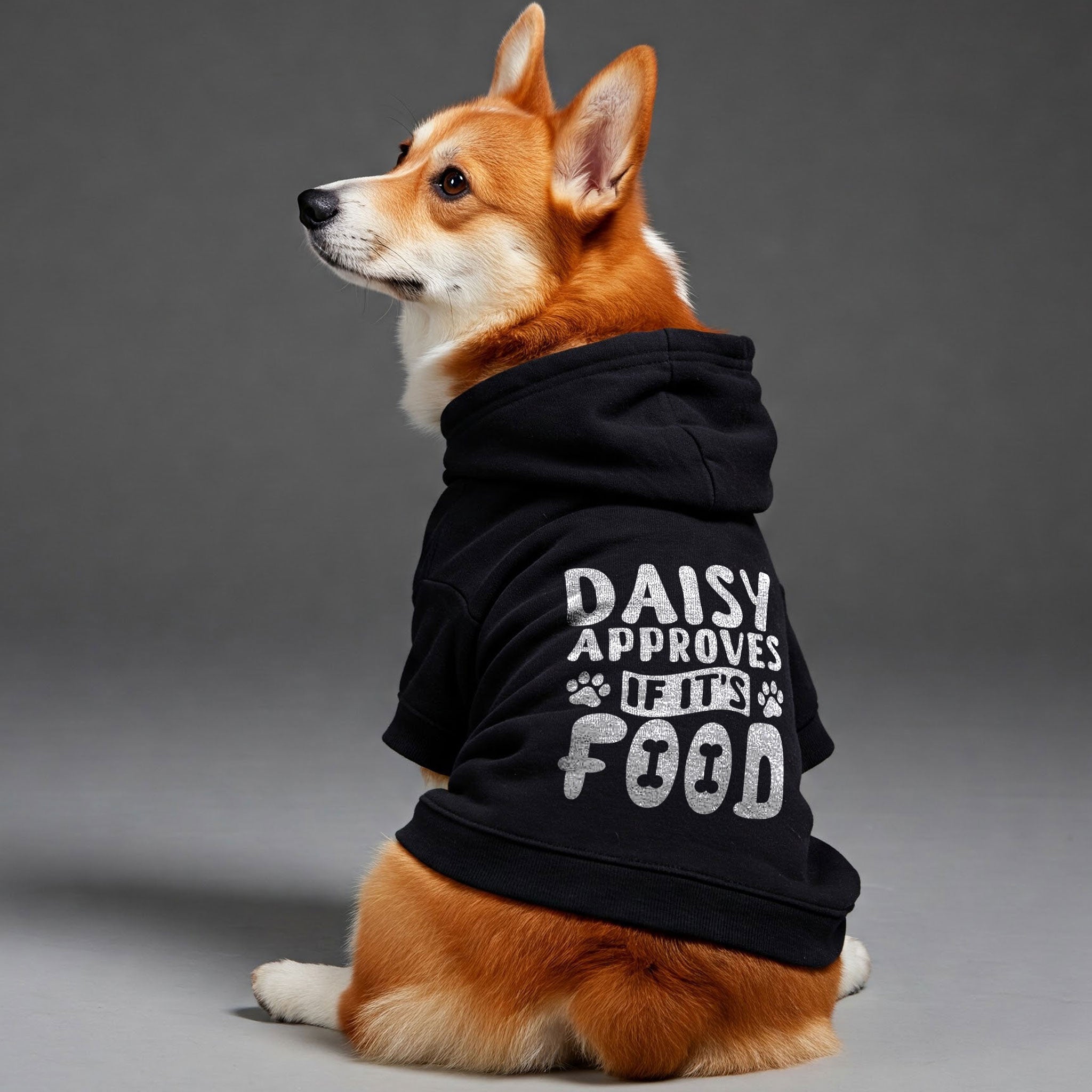 Daisy approves - personalized hoodie with your dog name – dog hoodie – dog clothes