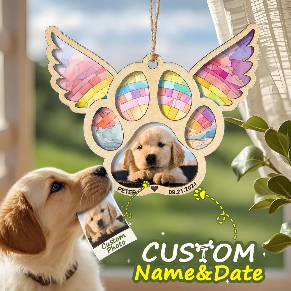 Personalized Dog Memorial Suncatcher Ornament