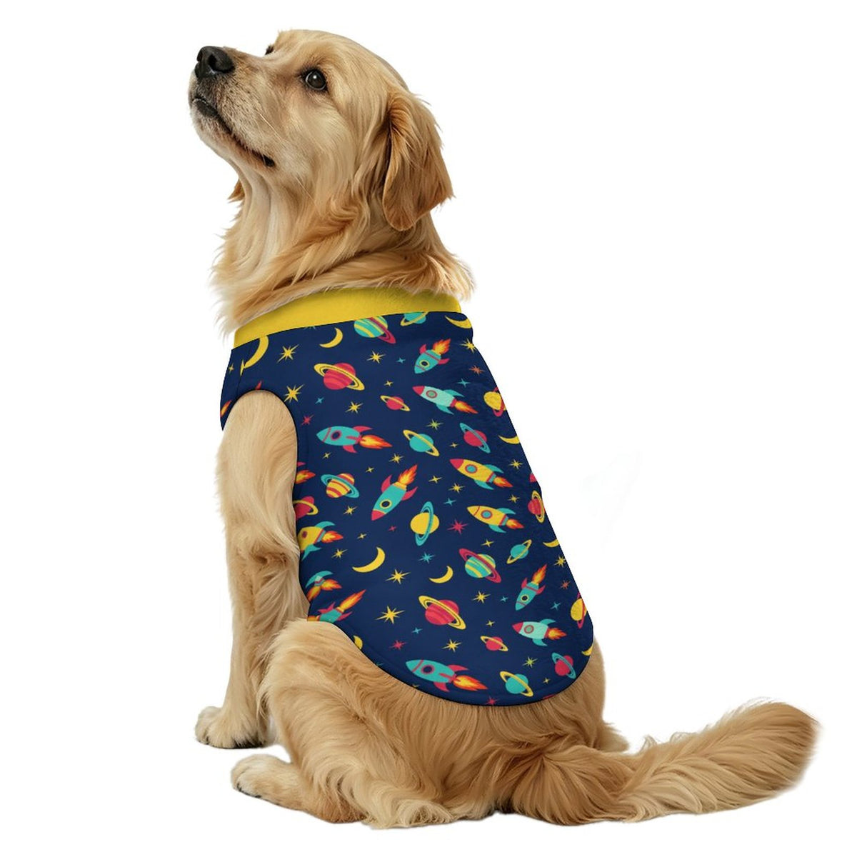 Space Rocket Big Dog Fleece Vest