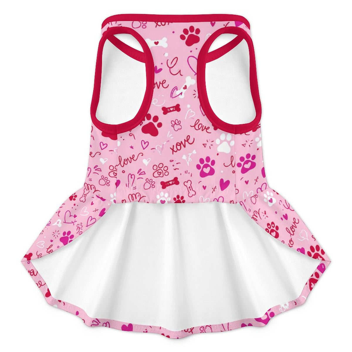 Puppy Love Paw Print Large Dog Ruffle Dog Dress