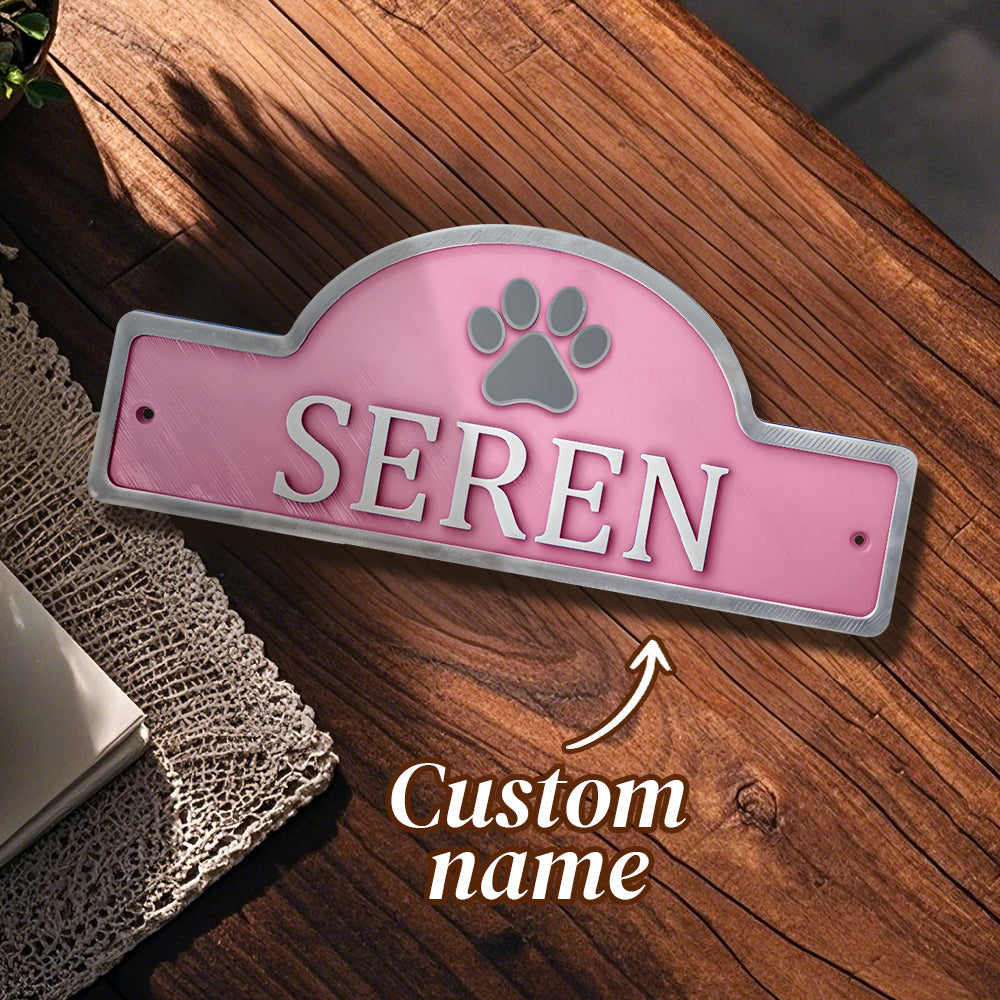 Personalized 3D Dog & Cat Door Sign – Custom Pet Name Plaque