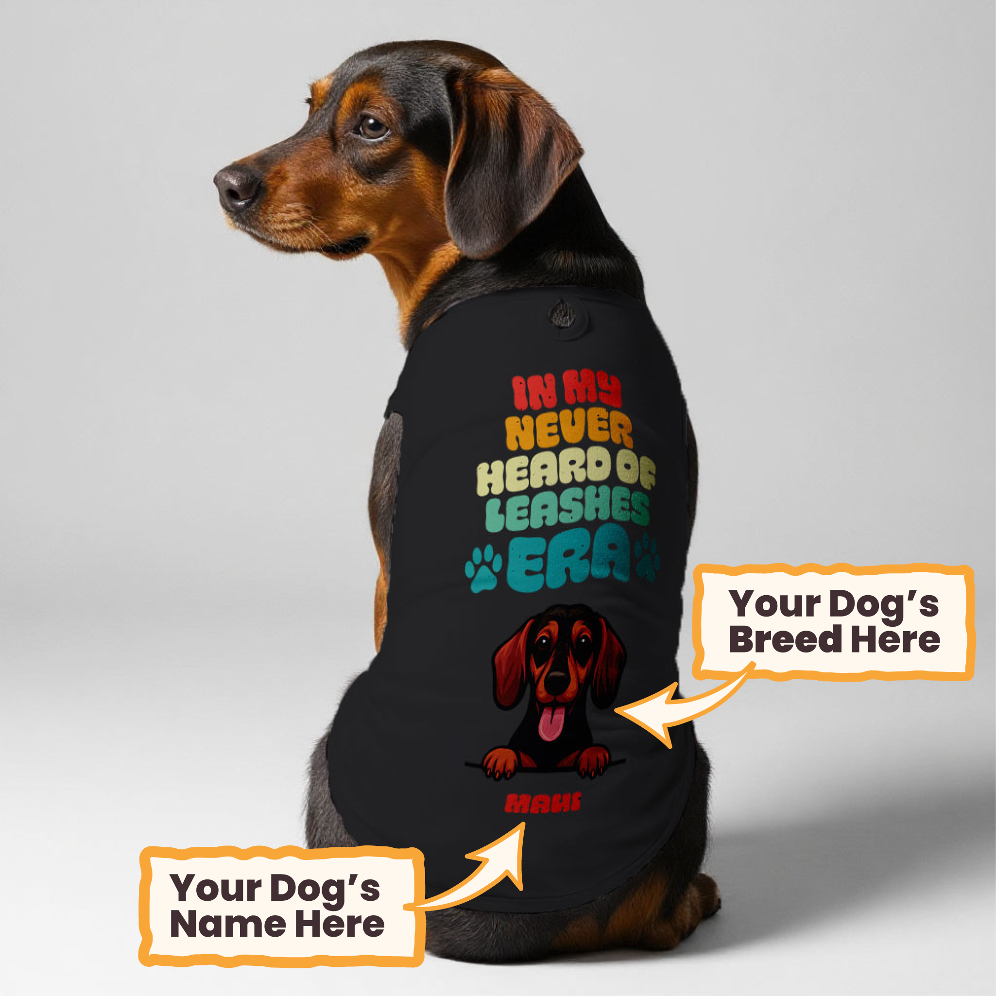Leashes Era – Personalized Shirt with Your Dog’s Name and Breed – Dog Shirt
