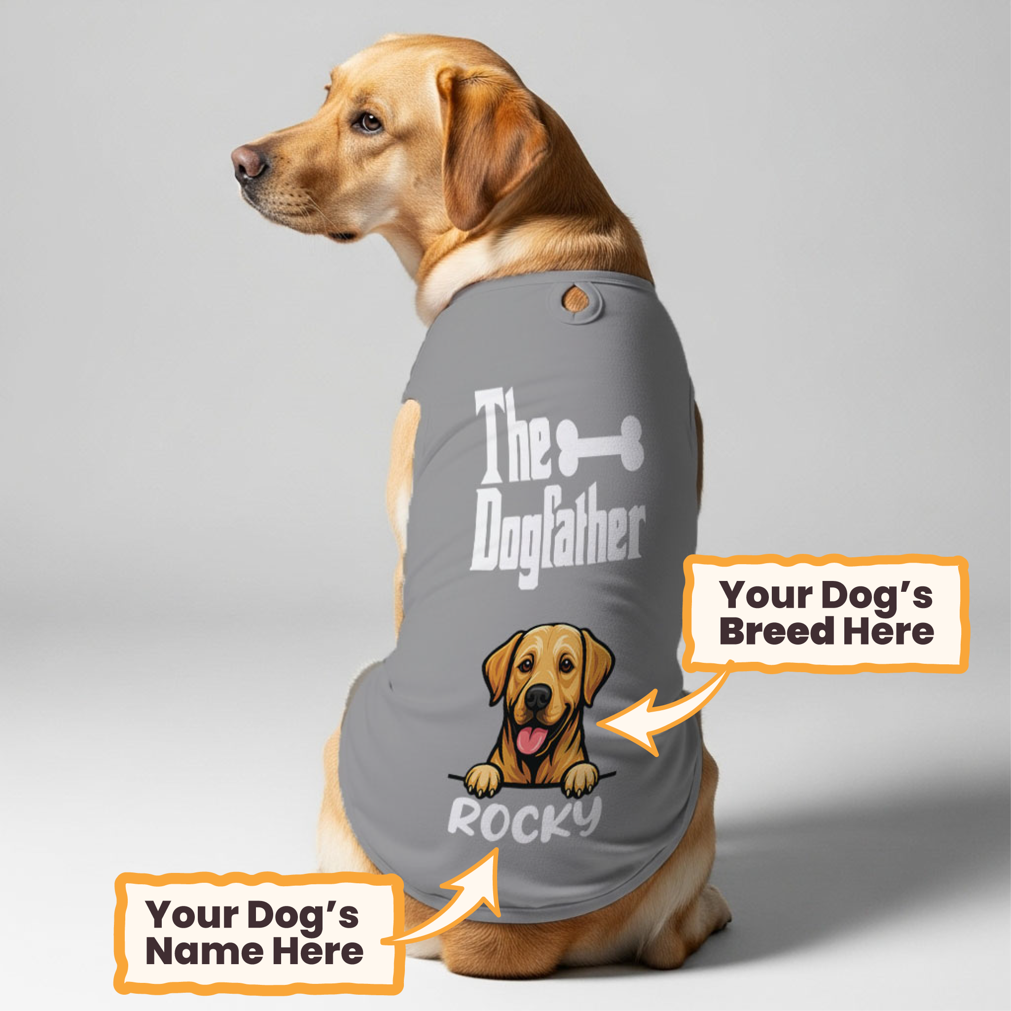 The Dogfather – Personalized Shirt with Your Dog’s Name and Breed – Dog Shirt