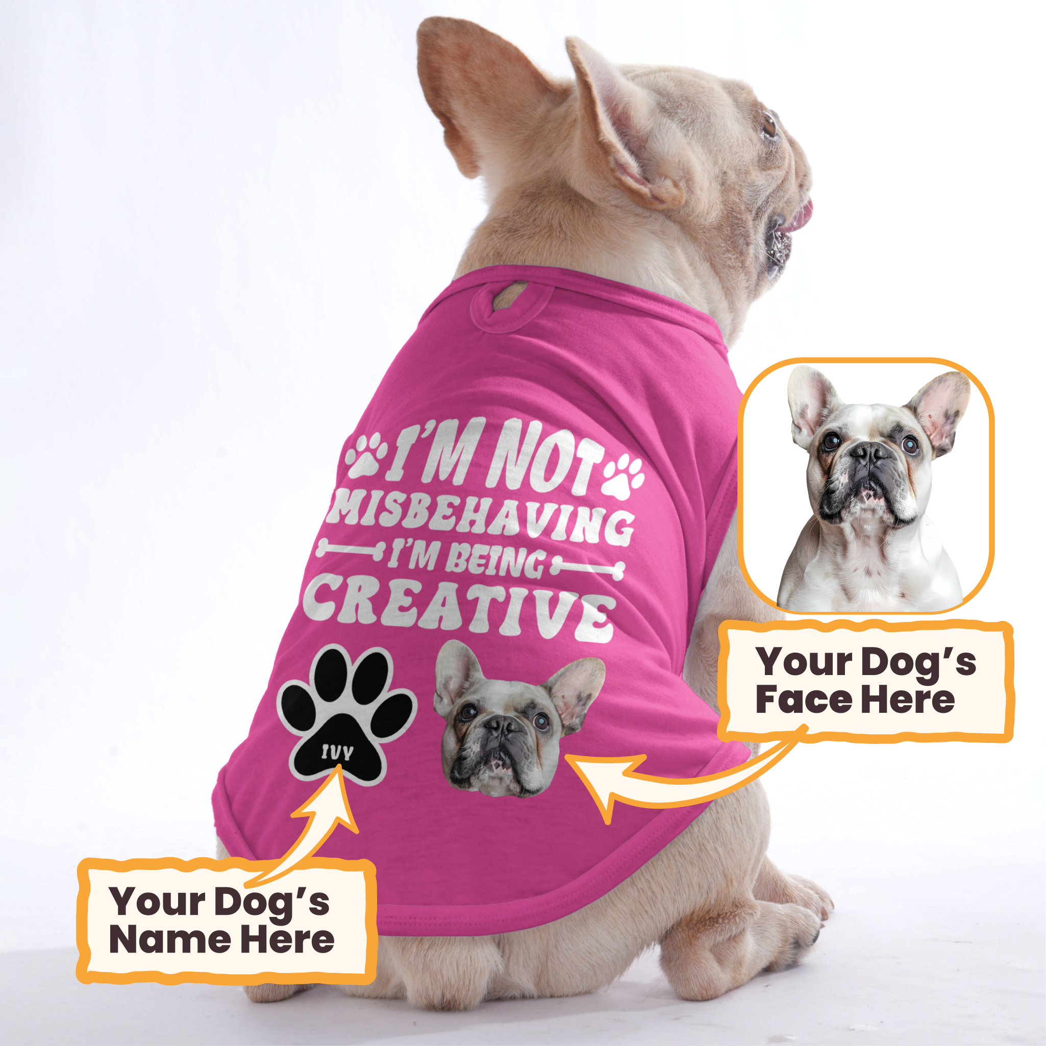 I’m not misbehaving – Personalized Shirt with Your Dog’s Name and Face – Dog Shirt