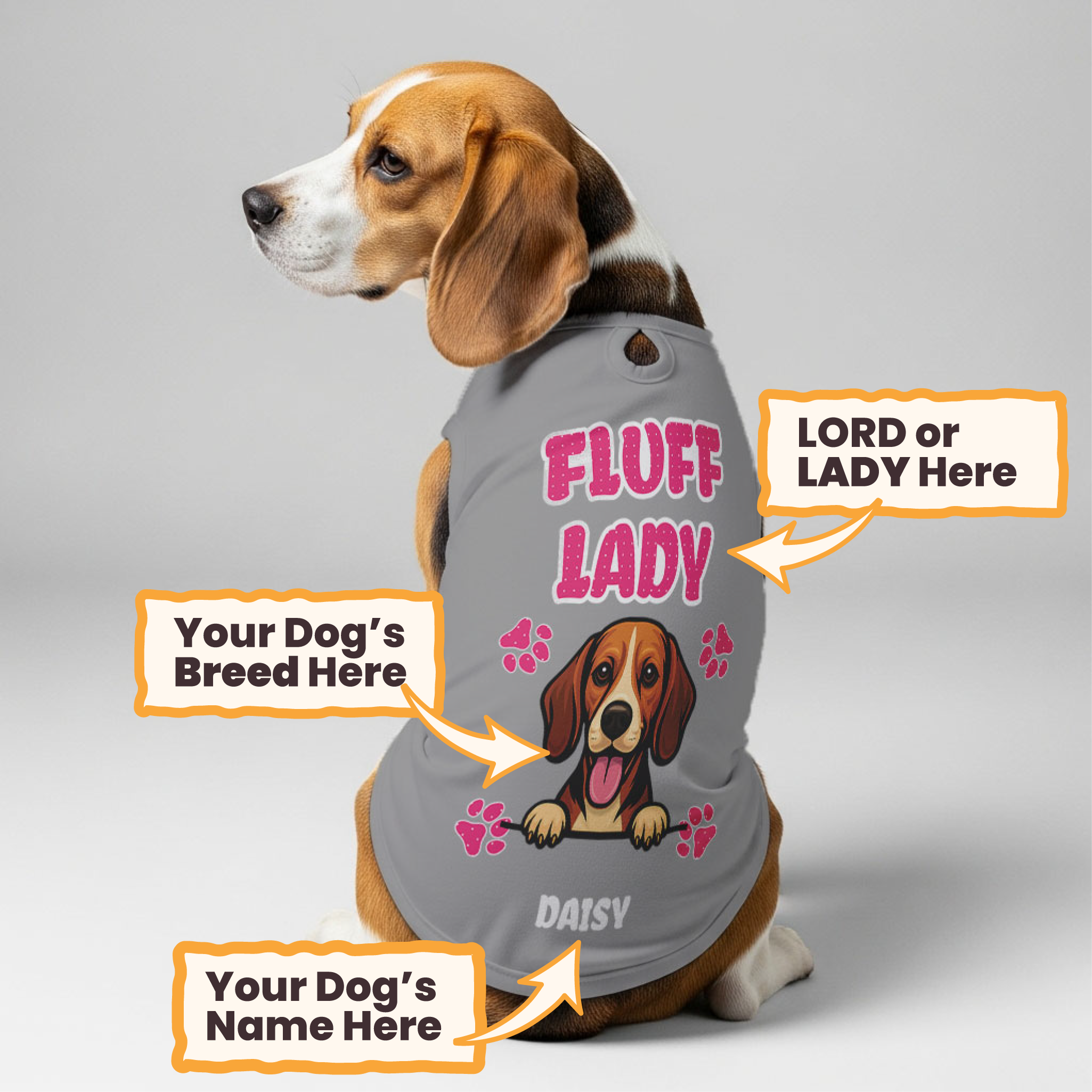 Fluff Lady – Personalized Shirt with Your Dog’s Name and Breed – Dog Shirt
