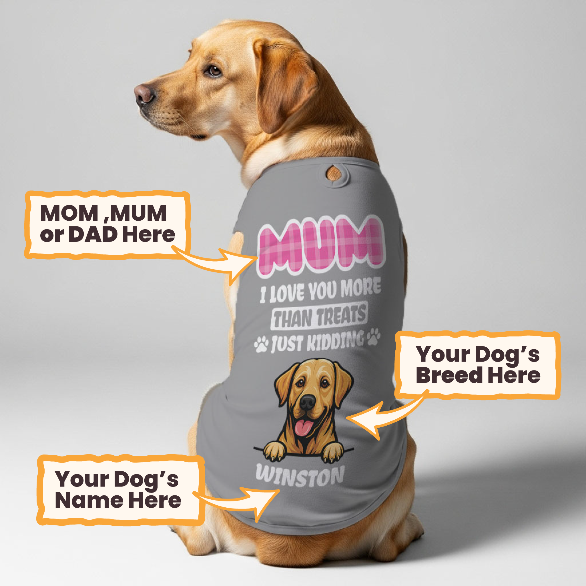 I love you – Personalized Shirt with Your Dog’s Name and Breed – Dog Shirt