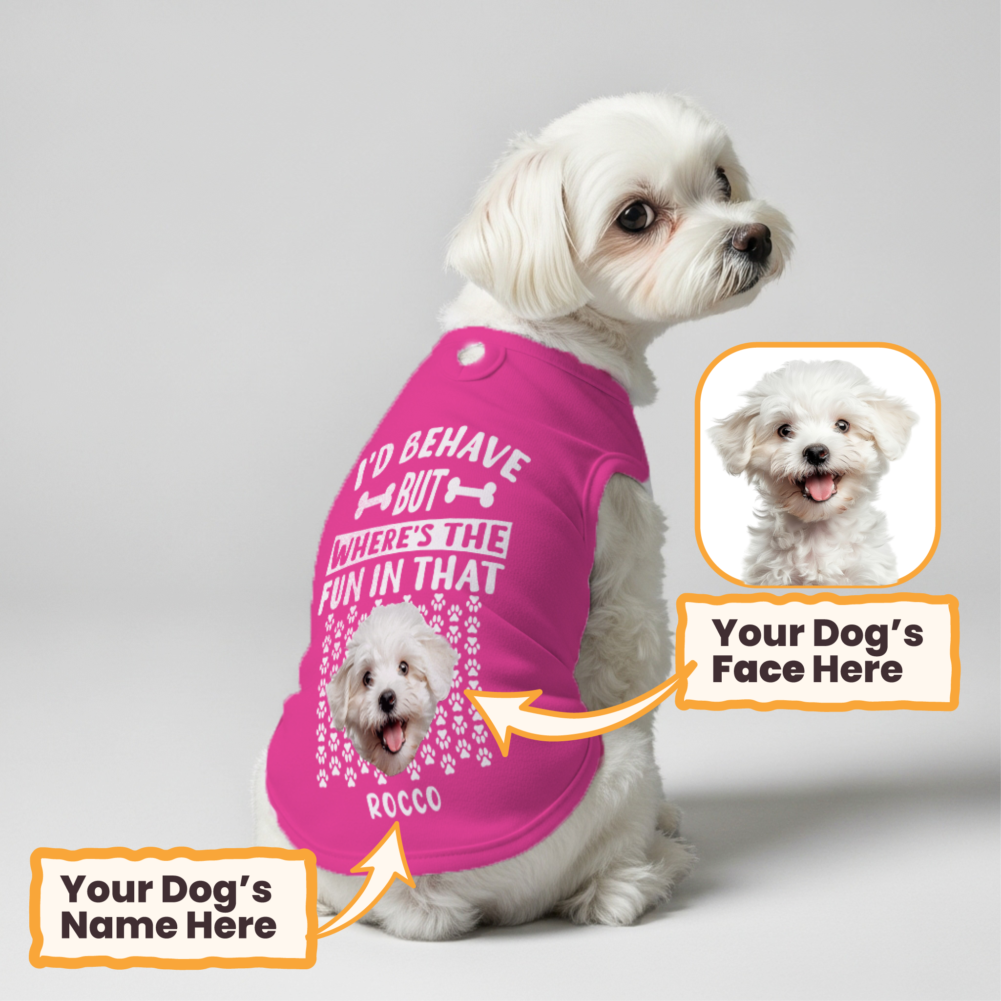 I’d behave – Personalized Shirt with Your Dog’s Name and Face – Dog Shirt