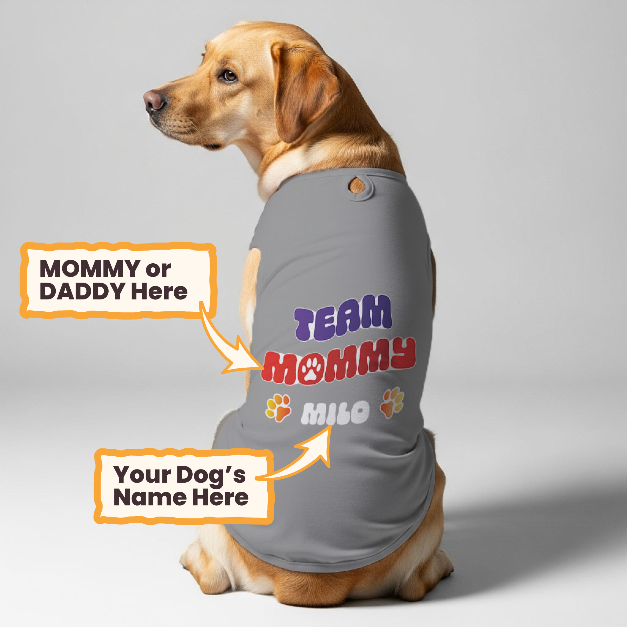 Team mommy –Personalized Shirt with Your Dog’s Name and "Mommy" or "Daddy"  – Dog Shirt