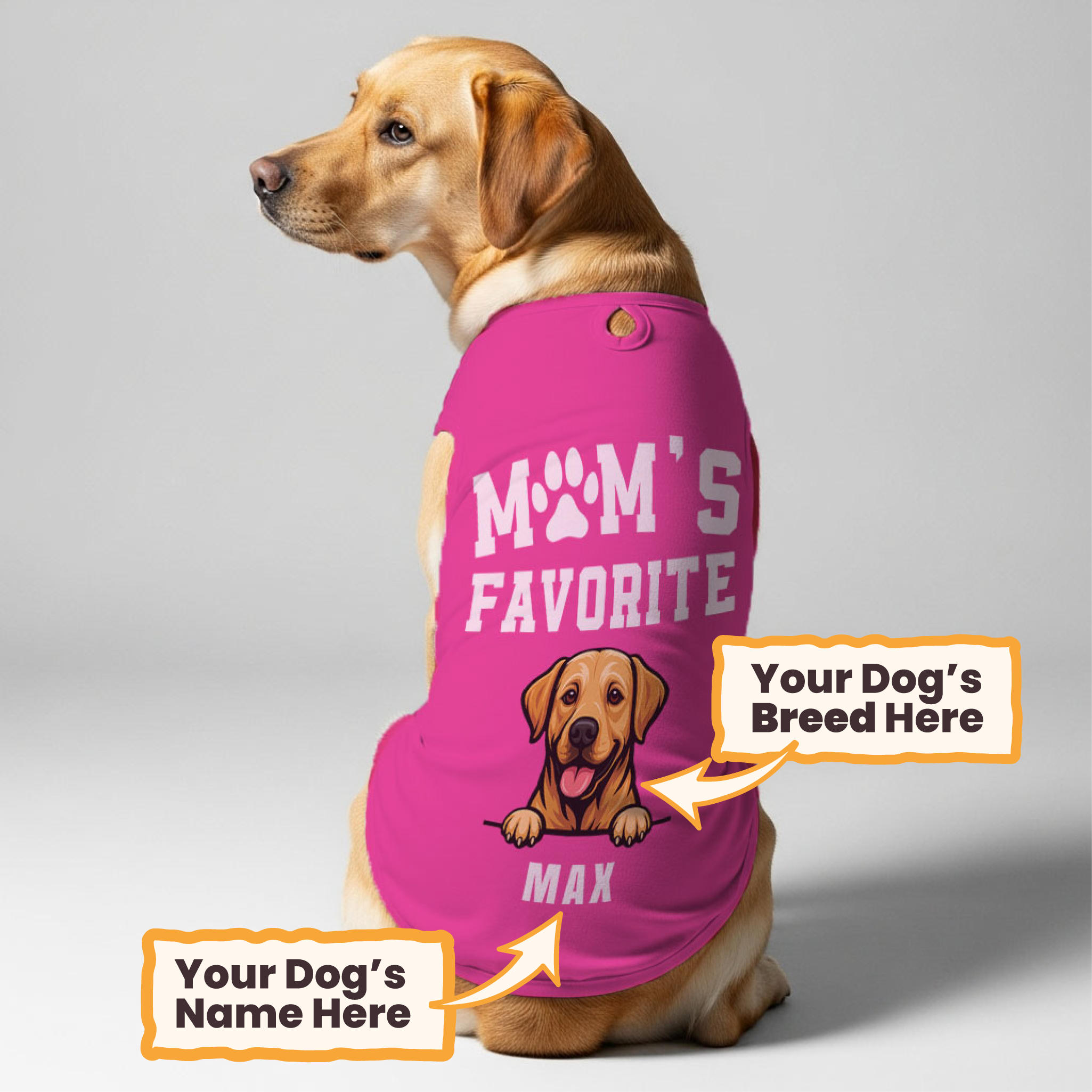 Mom's Favorite – Personalized Shirt with Your Dog’s Name and Breed – Dog Shirt