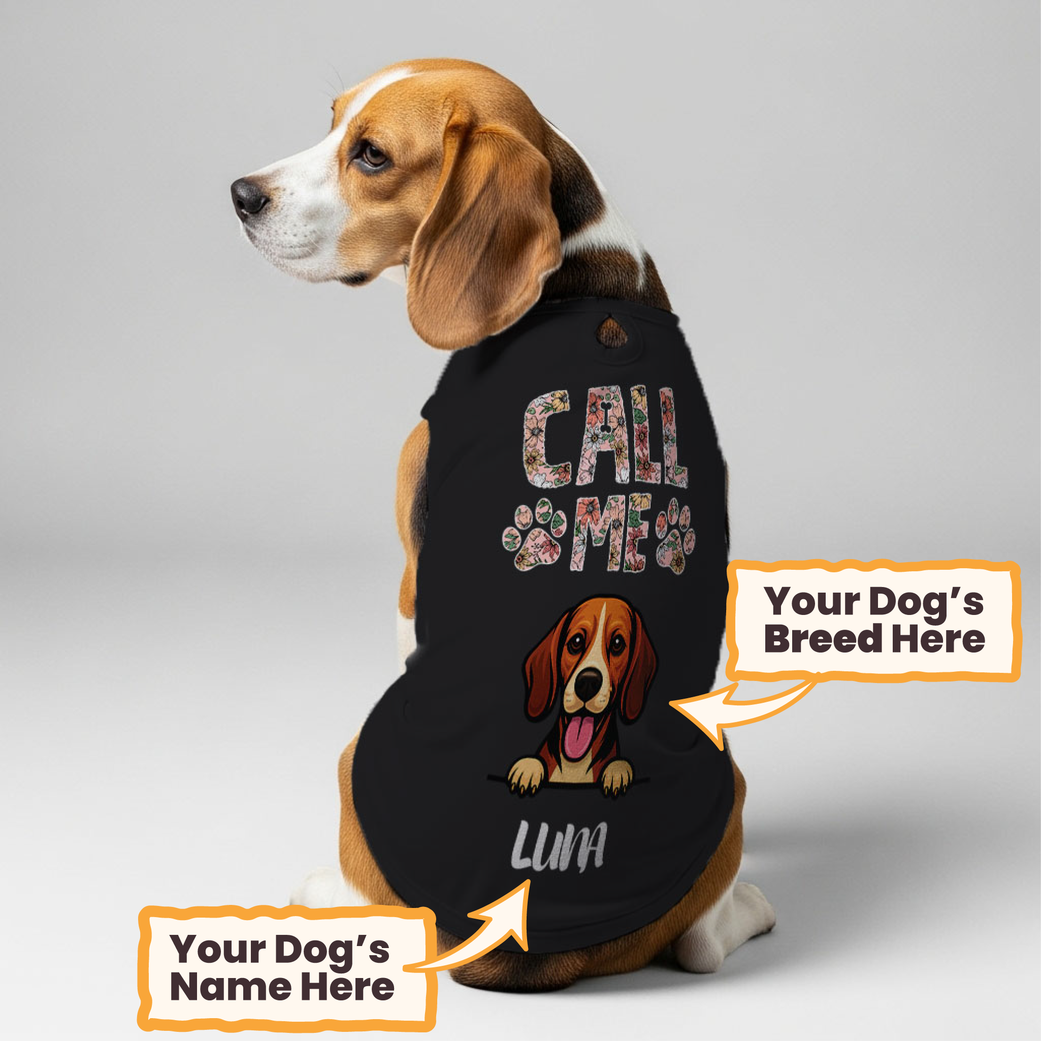 Call Me – Personalized Shirt with Your Dog’s Name and Breed – Dog Shirt