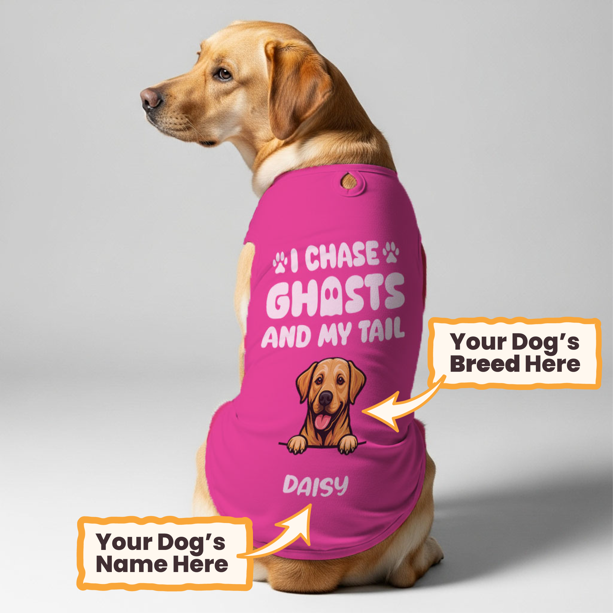 I Chase Ghosts – Personalized Shirt with Your Dog’s Name and Breed – Dog Shirt