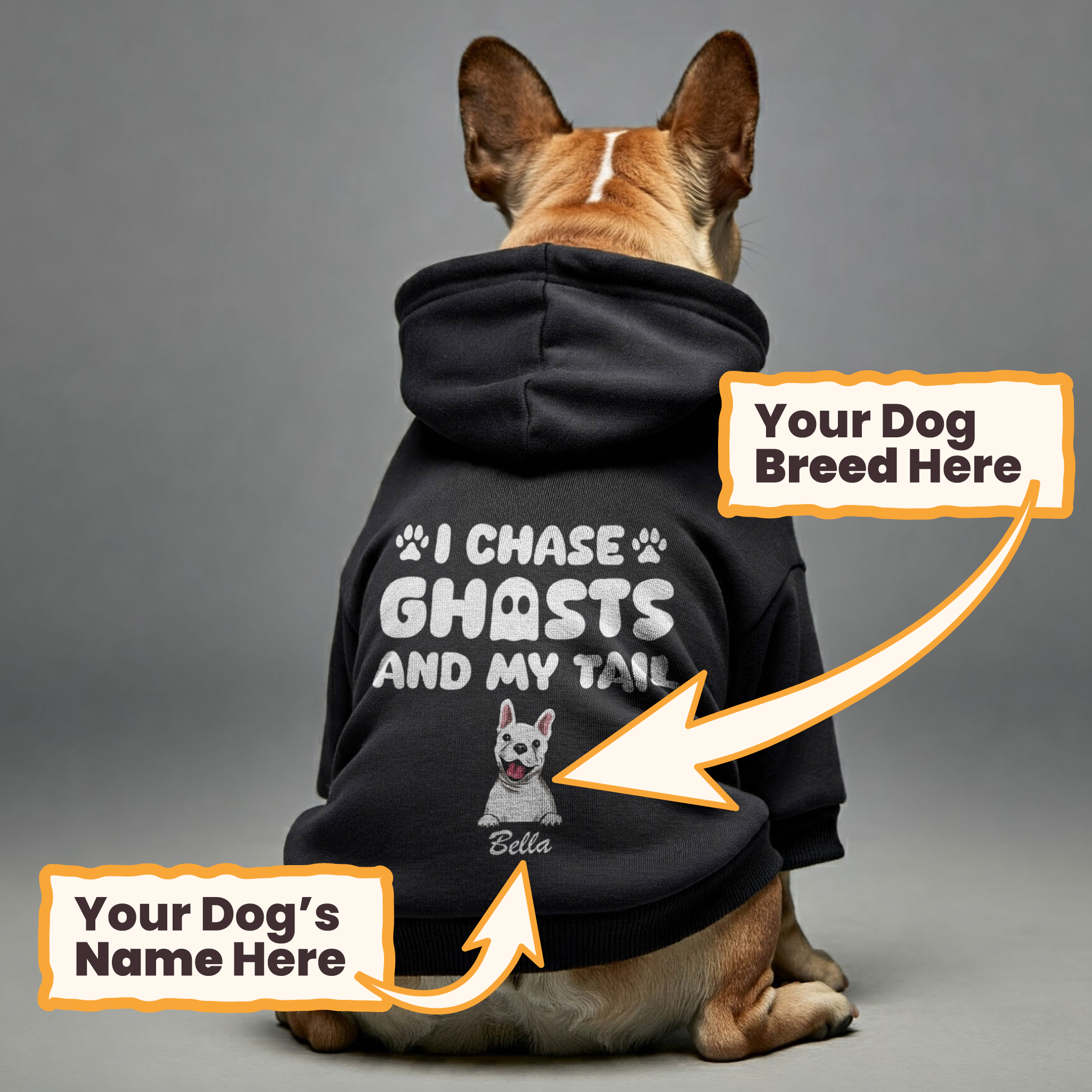 I chase Ghosts - personalized hoodie with your dog name and breed – dog hoodie – dog clothes