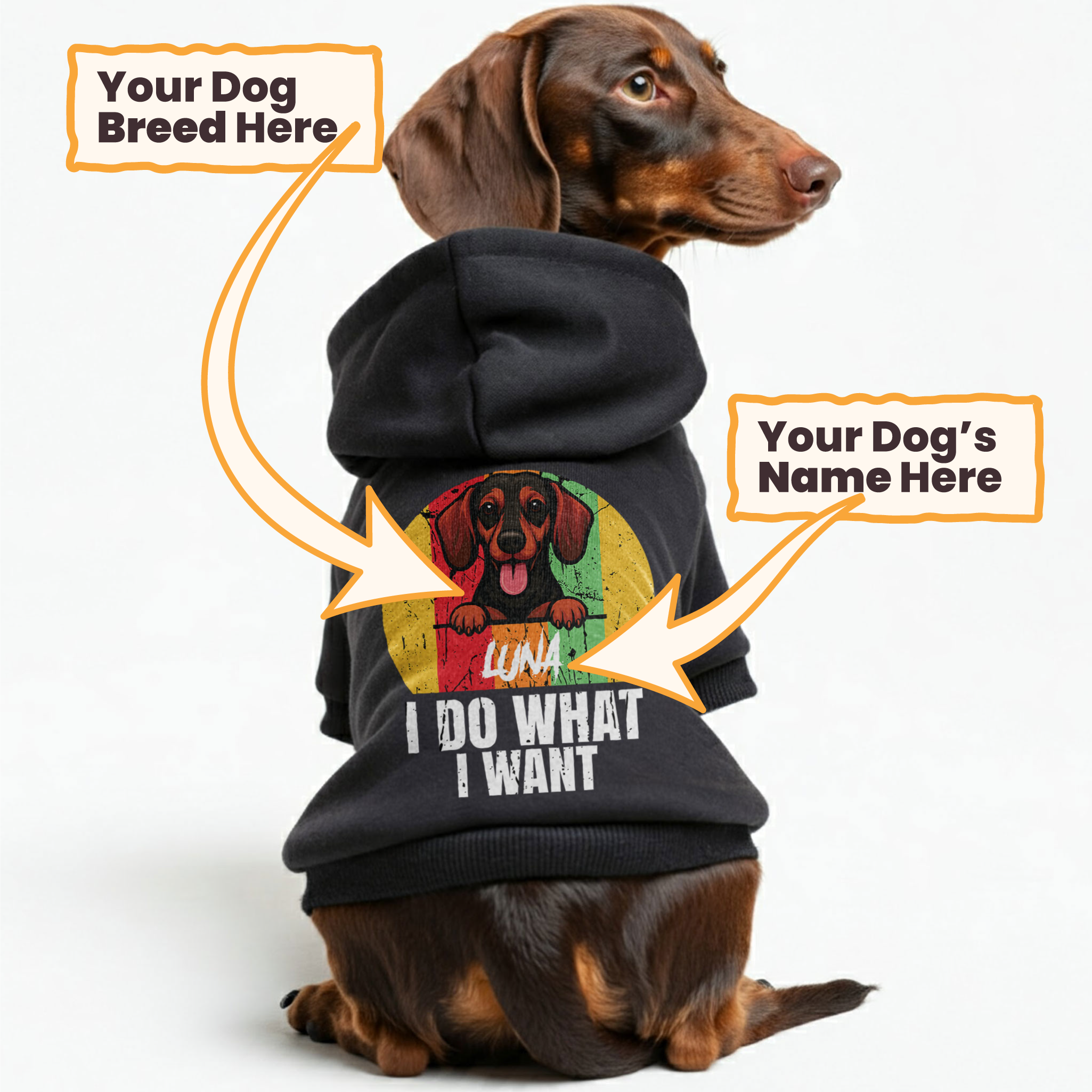 I DO WHAT I WANT- personalized hoodie with your dog’s name and breed – dog hoodie – dog clothes