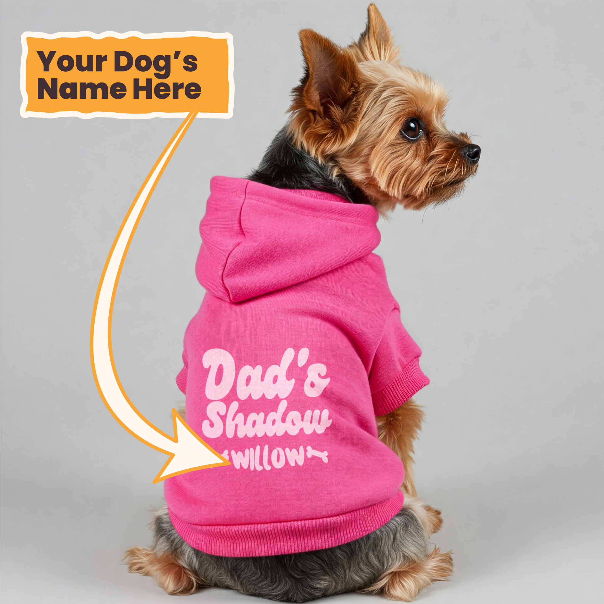 Dad's Shadow - personalized hoodie with your dog name – dog hoodie – dog clothes
