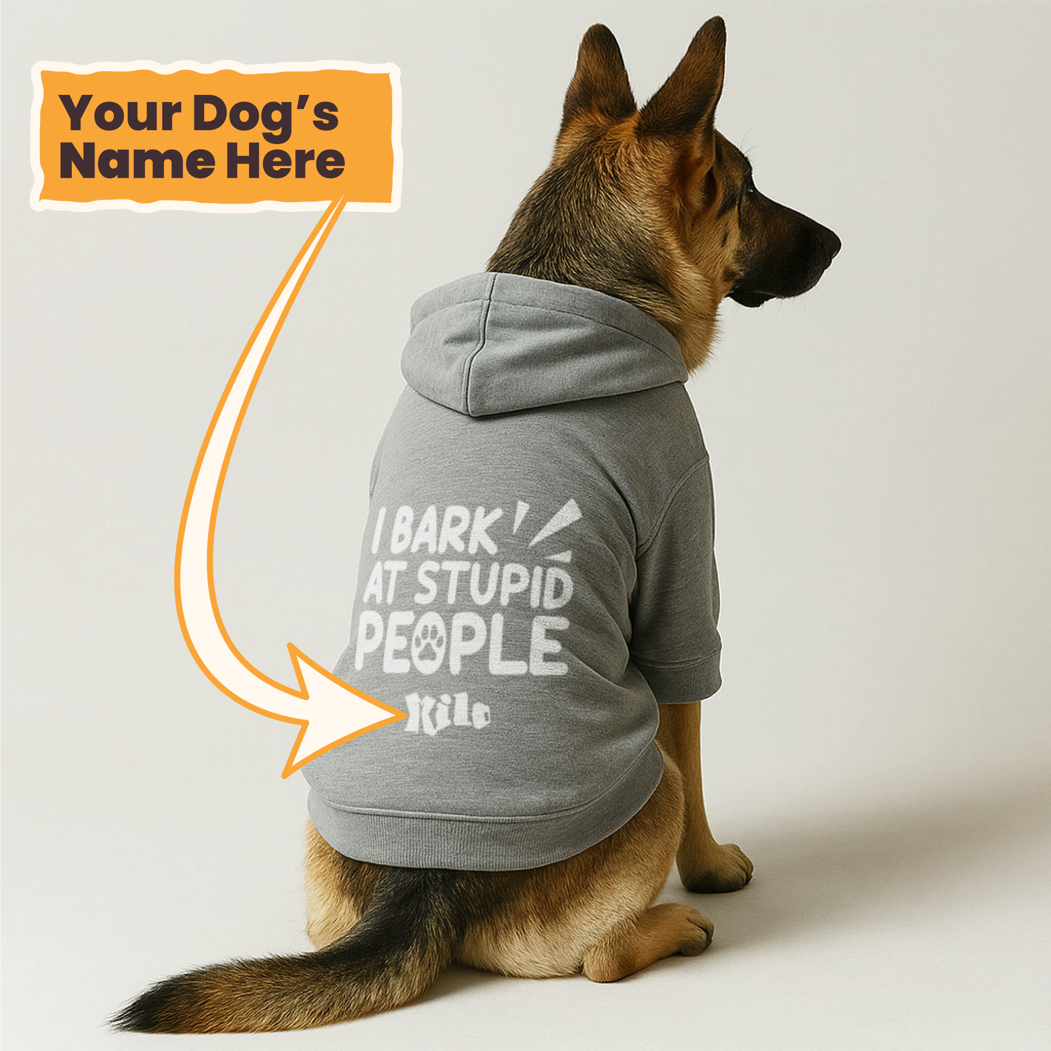 I Bark at Stupid People - personalized hoodie with your dog name – dog hoodie – dog clothes